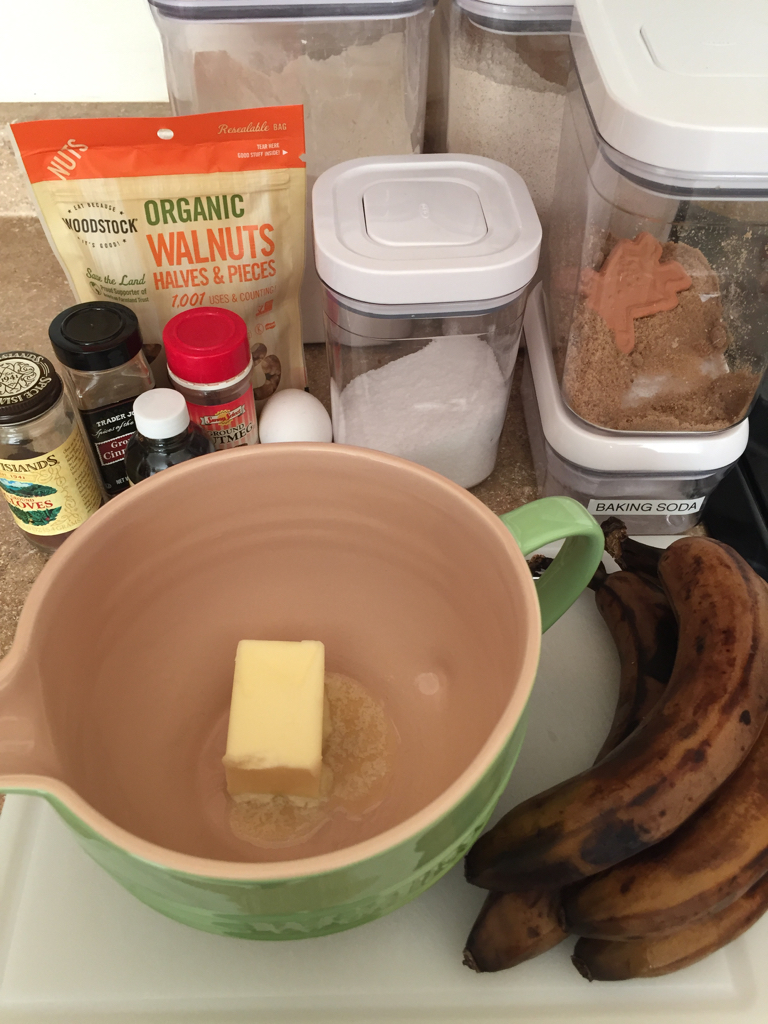 banana bread set up