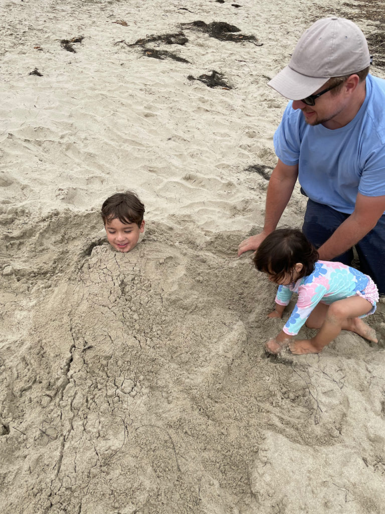 family at the beach