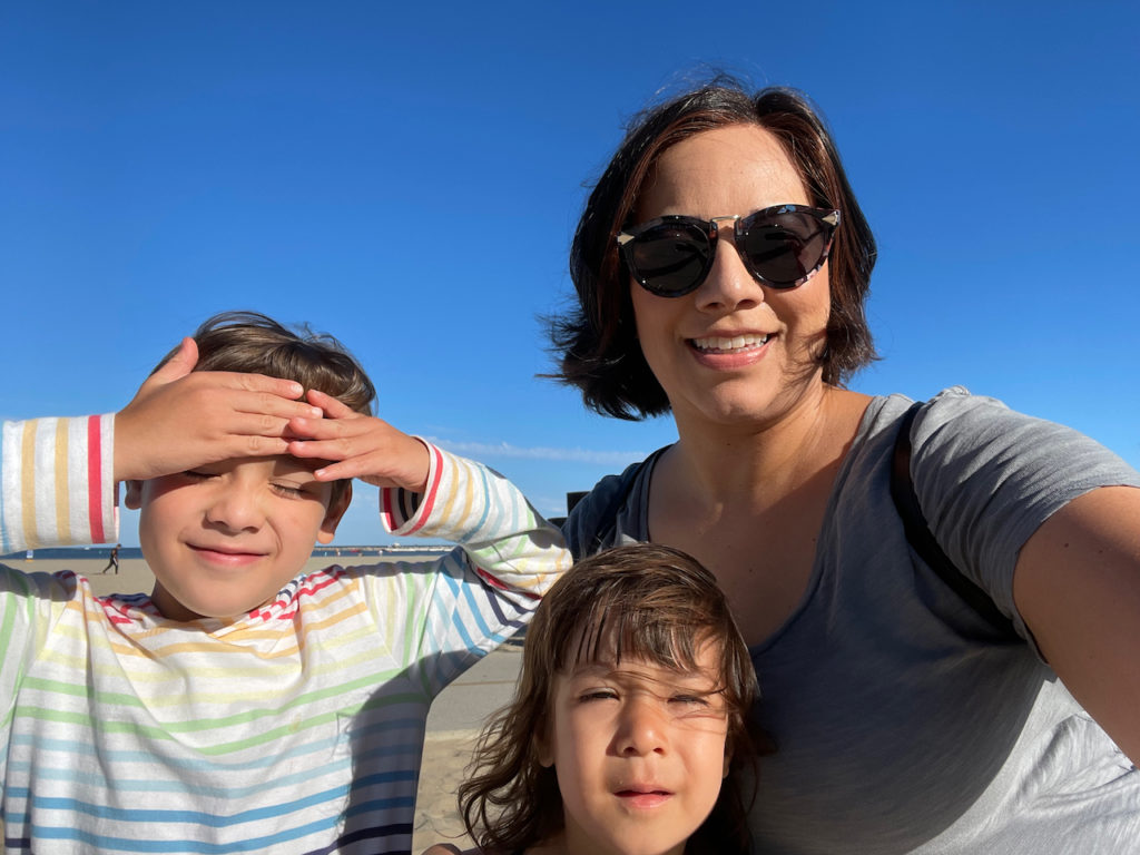 family at the waterfront